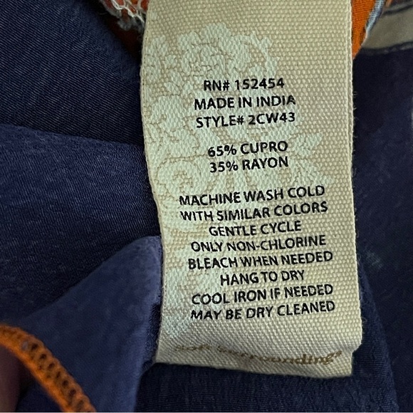 Soft Surroundings Geneva Tunic Top Boho Mosaic Print Blue Orange Sharkbite Hem - Picture 10 of 11